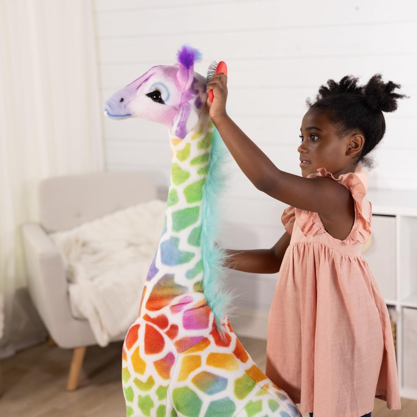 Rainbow Plush Giraffe