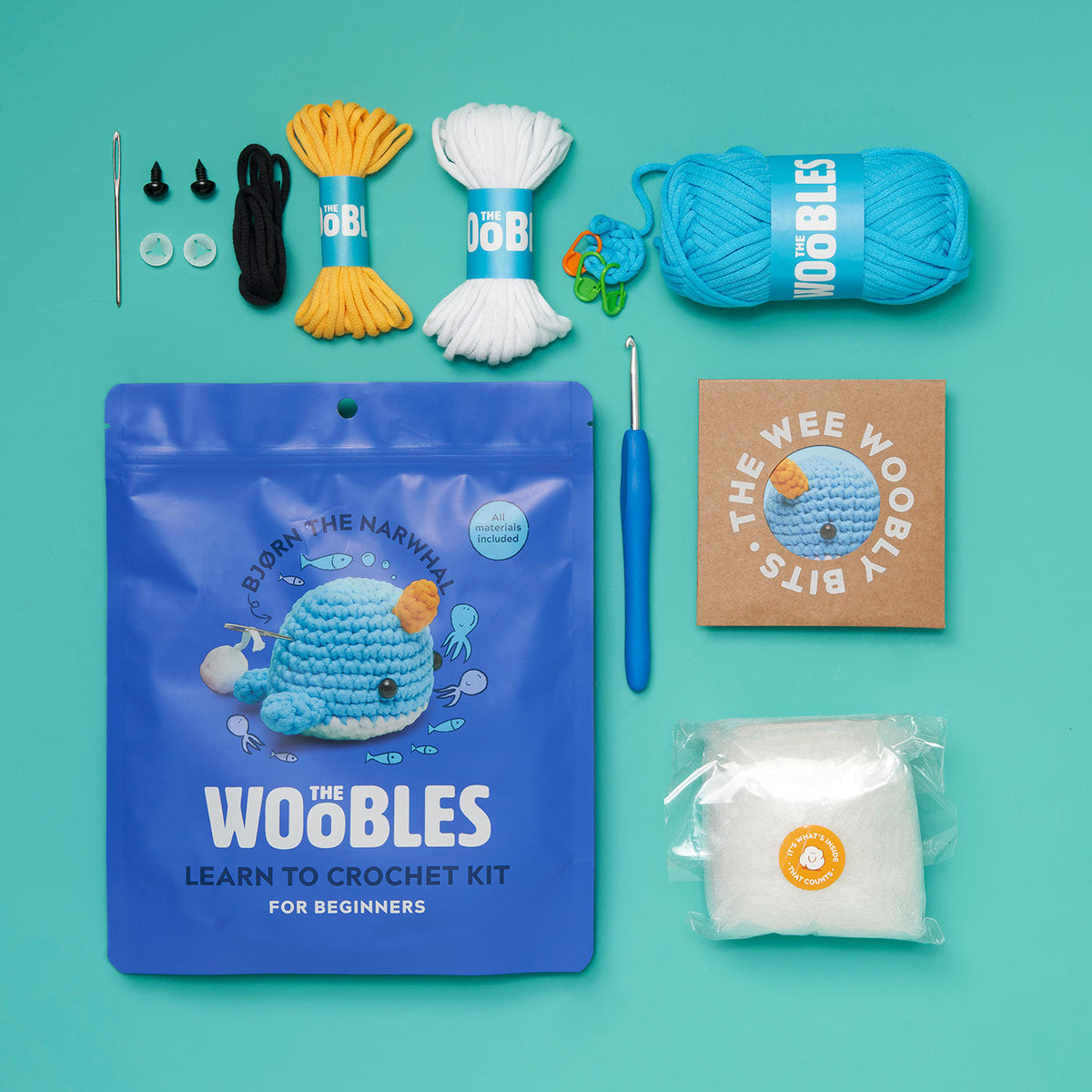 Woobels Bjorn the Narwhal Woobles Crochet Kit – Learning Express Toys & Gifts ...
